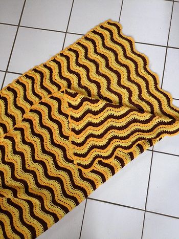 Couverture plaid en crochet vintage