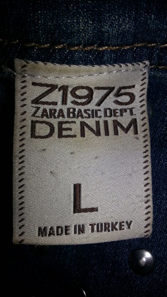 Veste denim jean cloutée ZARA taille L (38-40) - photo numéro 7