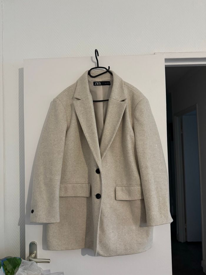 manteau crème Zara