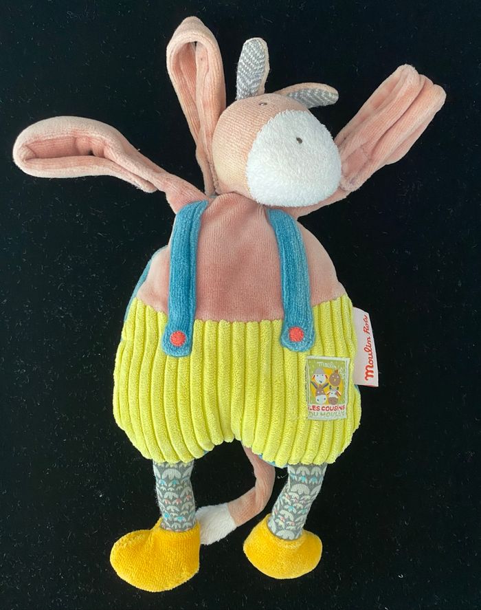 ❤️Doudou cheval les cousins du moulin roty bleu vert - photo numéro 2