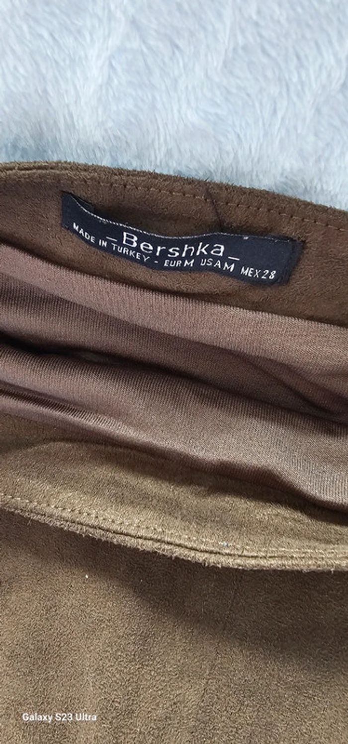 Jupe kaki Bershka frange taille M - photo numéro 2