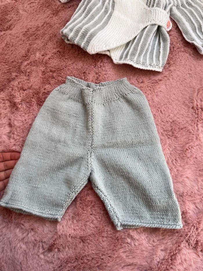 Ensemble tricot gris bébé mixte - photo numéro 4