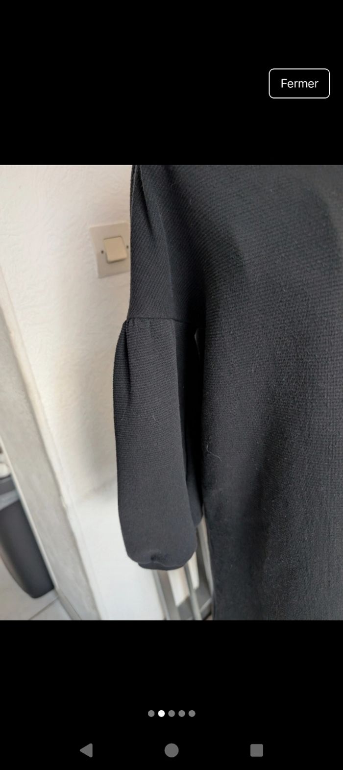 Superbe tunique/robe pull noire mango basics manches ballons élégante taille 36 - photo numéro 2