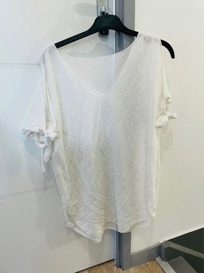 Tee shirt blanc femme taille unique - photo numéro 3