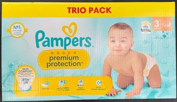 Trio pack couches Pampers Premium taille 3 (138 couches)