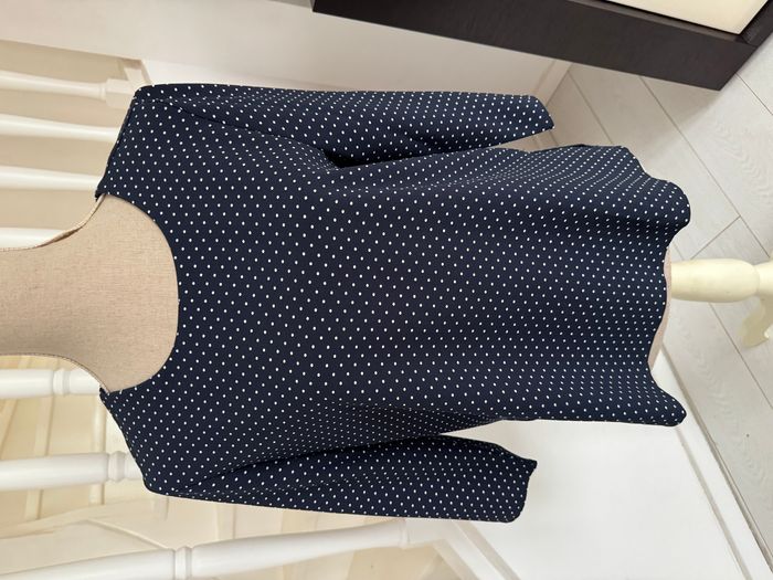 Blouse manches 3/4 Esmara bleu marine à pois blancs - photo numéro 2