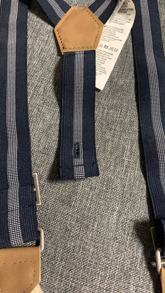 Bretelles bleu 56cm pour pantalon avec boutons - photo numéro 2