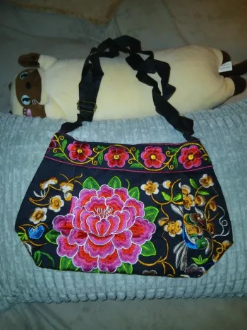 Sac en toile fleurie