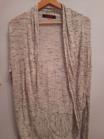 Gilet manches gris chiné T1