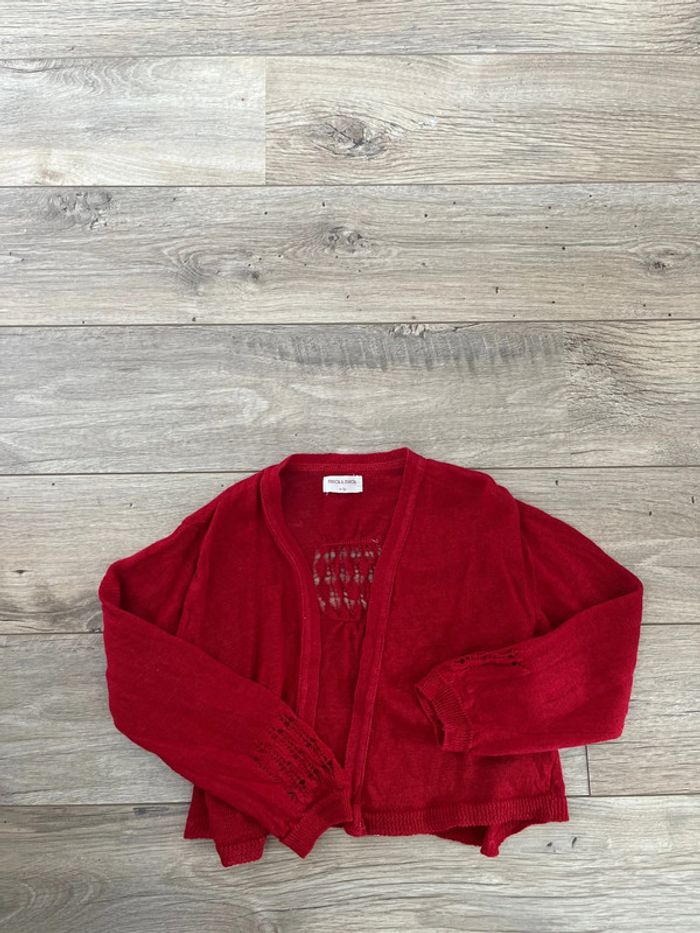 4/5 ans - gilet rouge fine maille neck@neck