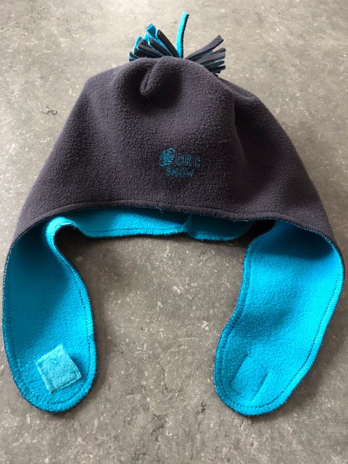 Bonnet avec cache oreille polaire bleu bébé 12 mois - photo numéro 3