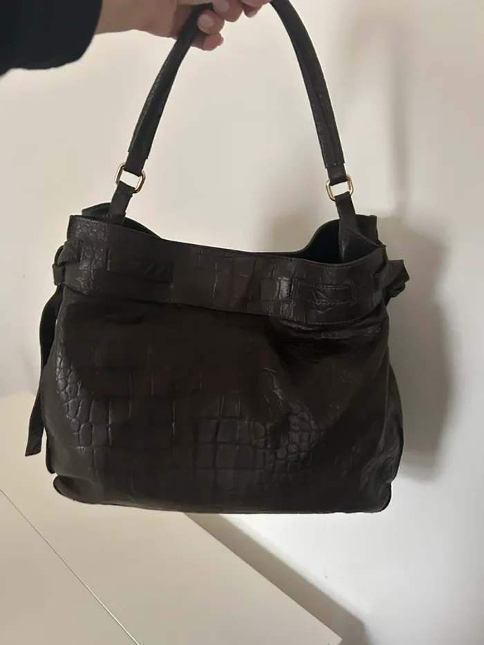 Colisée by manfield sac en cuir marron - photo numéro 4