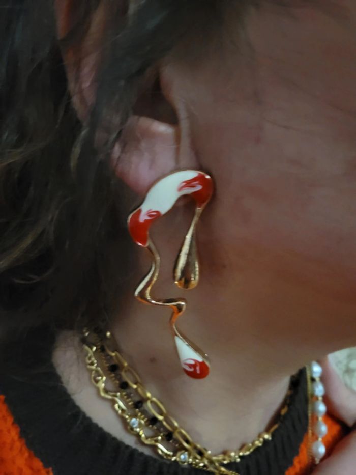 Boucles asymetriques bi colores - photo numéro 8