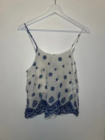 Crop top blanc et bleu Forever21 M
