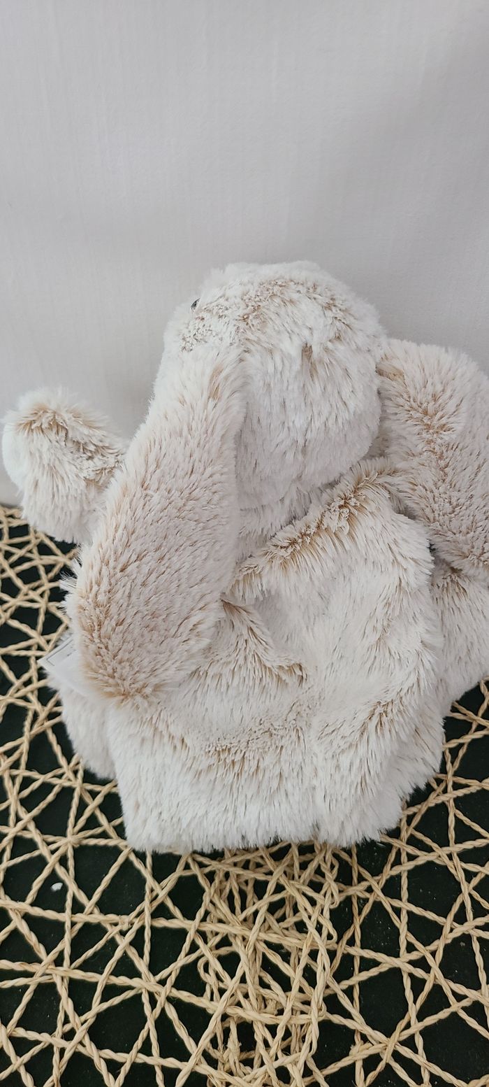 Doudou marionnette lapin beige blanc HISTOIRE D'OURS - photo numéro 3