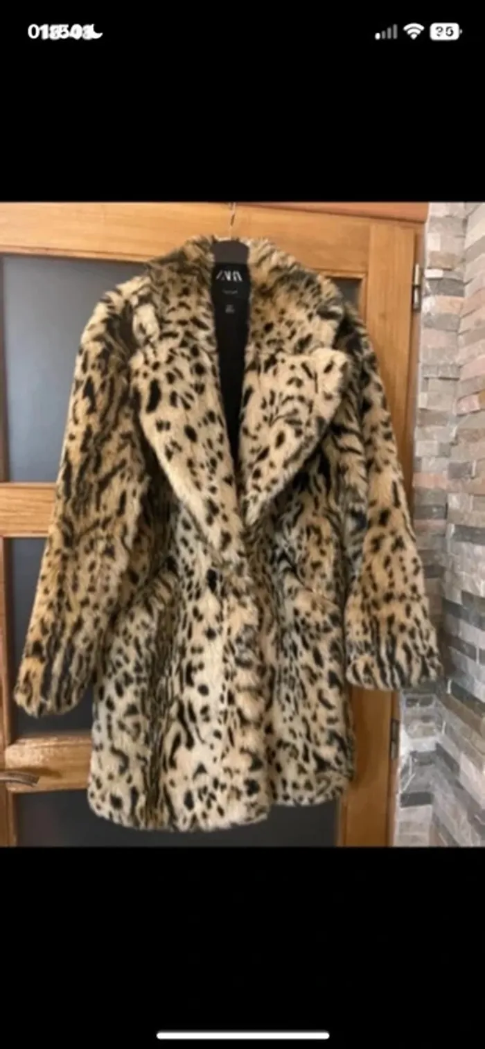 Magnifique manteau léopard, fausse fourrure tendance Zara, taille L glamour