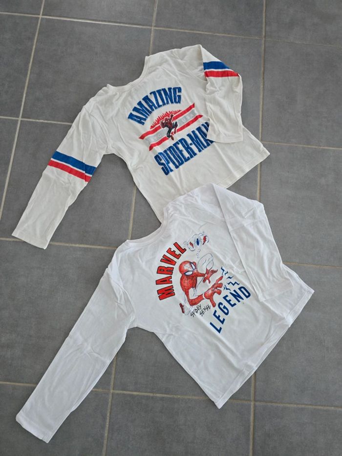 Lot de 2 tee shirts manches longues spiderman
