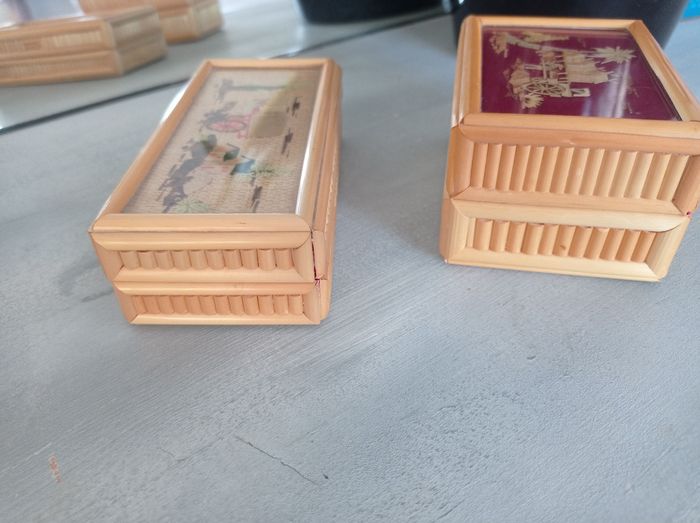 Lot 2 boîtes à bijoux en paille - photo numéro 5