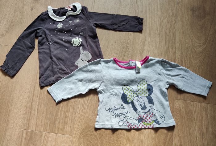 Lot t-shirts manches longues fille 18 mois - photo numéro 2