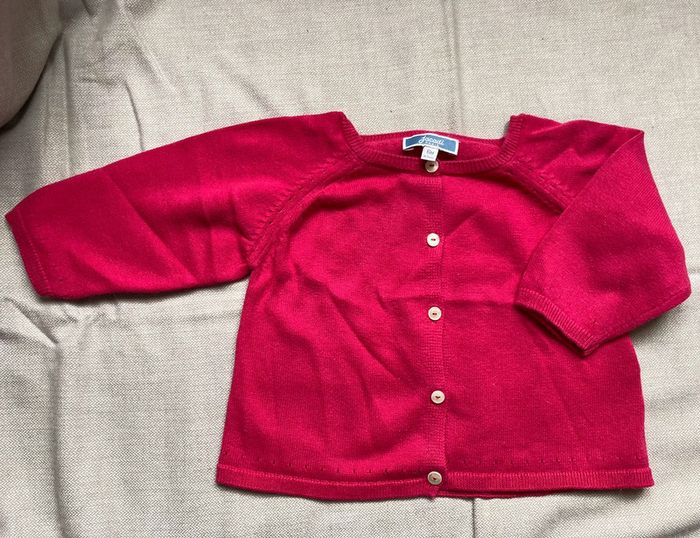 Cardigan/gilet fushia Jacadi 6 mois, coton