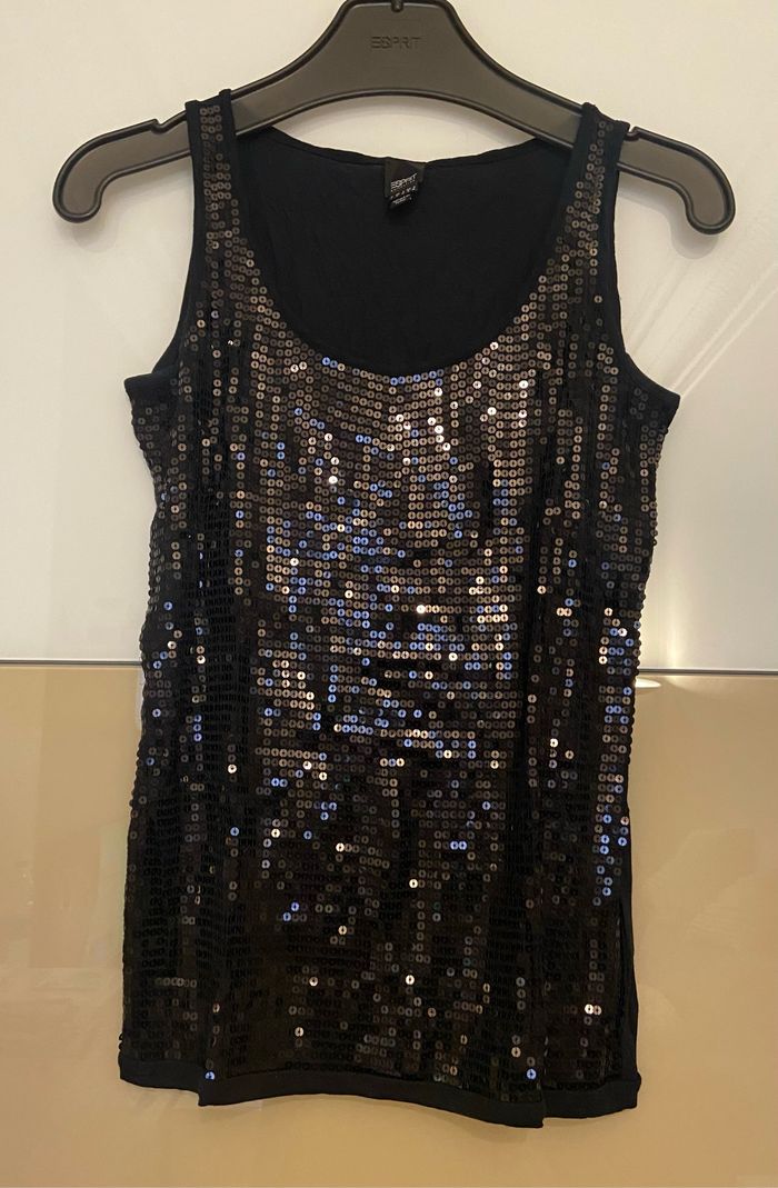 Haut noir à sequins M - photo numéro 3