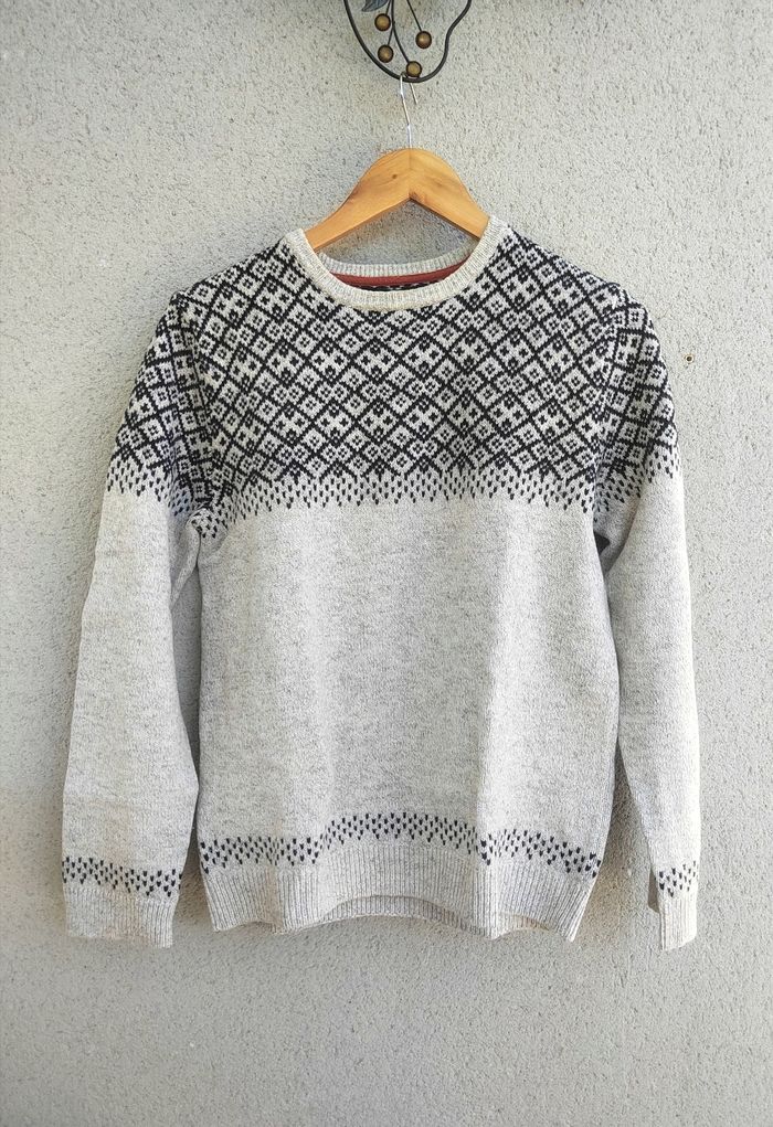 Pull norvégien homme laine Jules taille M – pull chaud hiver, tricot scandinave, maille tendance