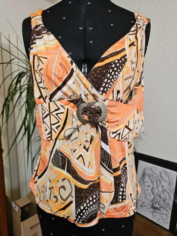 Débardeur Femme Patrice Bréal Taille XL Imprimé Bohème Chic Coloré