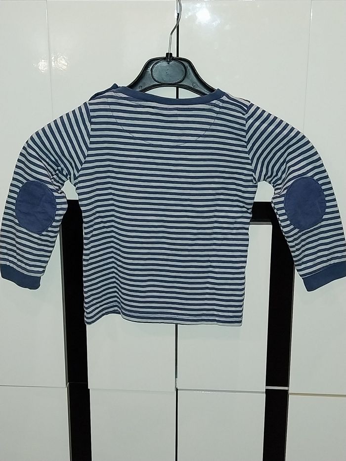 Tee-shirt Sergent Major rayé bleu avec motif et manches longues - photo numéro 2