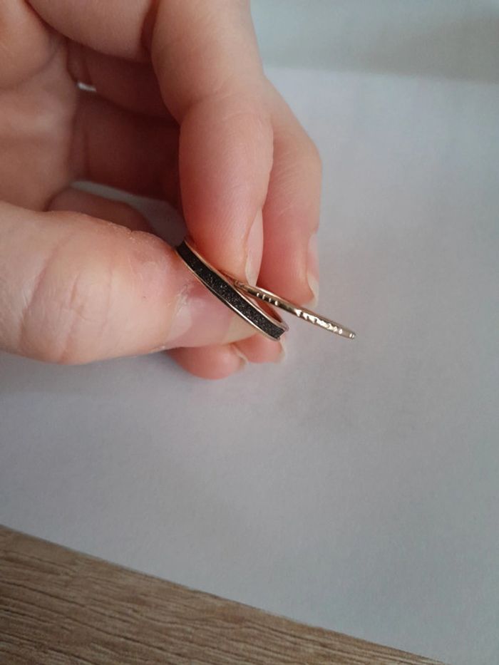 Magnifique duo bagues chics neuves inox - photo numéro 3