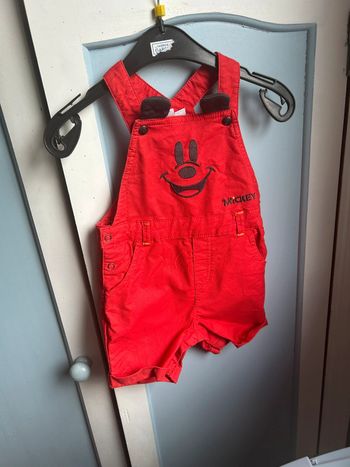 Salopette rouge Mickey  ,12 mois