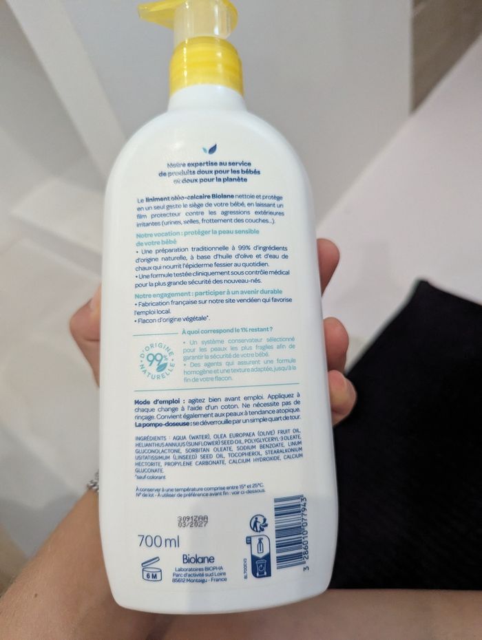 Liniment Biolane 700ml neuf - photo numéro 2