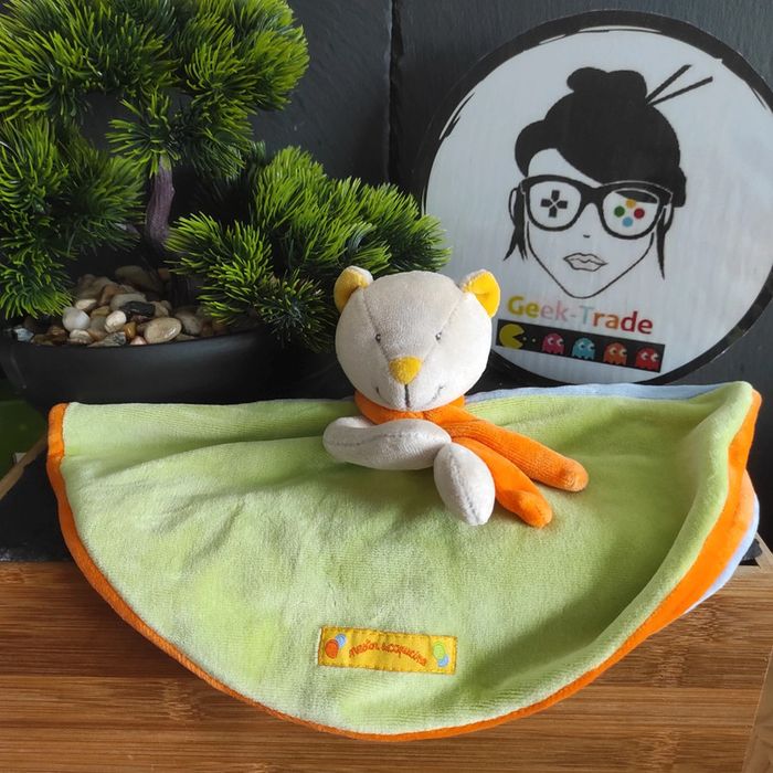 Doudou Moulin Roty Ours Nestor Et Capucine Orange Vert Bleu #geektradedoudou