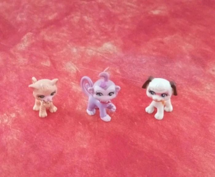 Chat, chien et singe Polly pocket