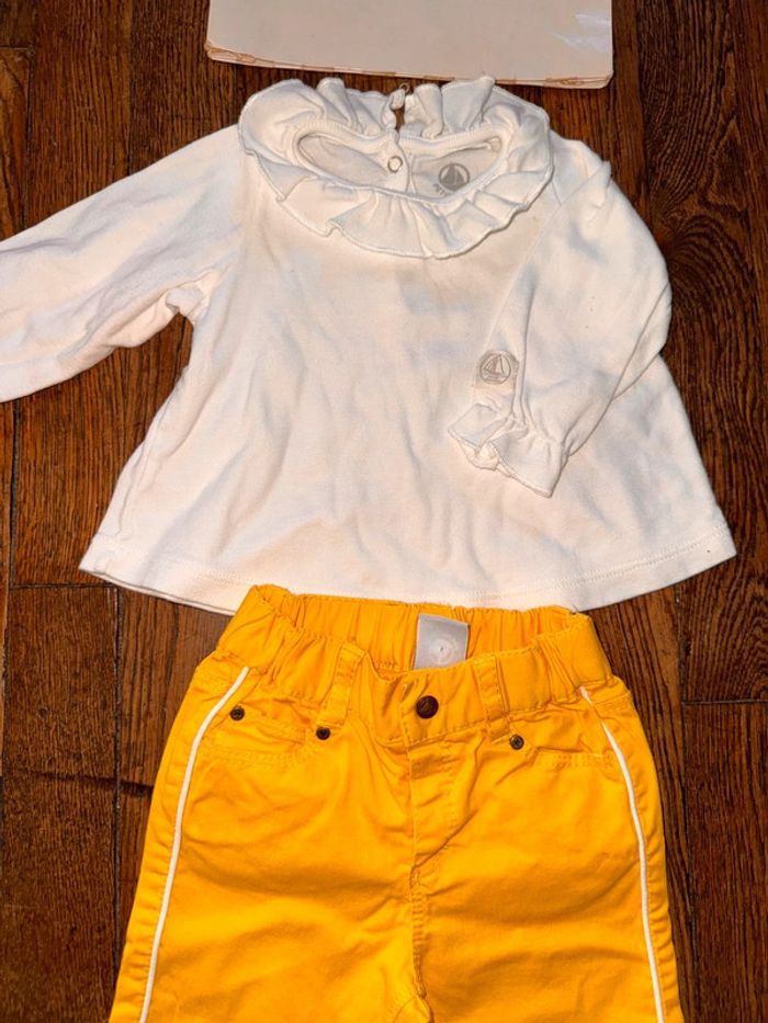 T-shirt à col et bas petit bateau 3 mois - photo numéro 2