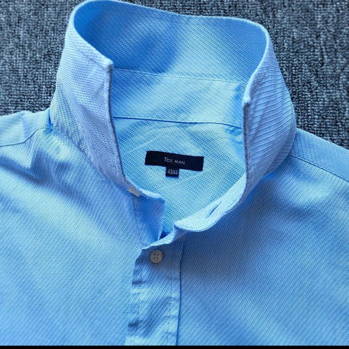 Chemise Tex Man Homme 43/44 – Bleu Ciel – Manches Courtes – Classique & Confortable - photo numéro 2