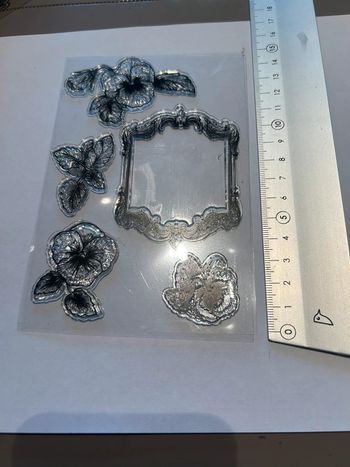 Tampons neufs cadre et fleurs