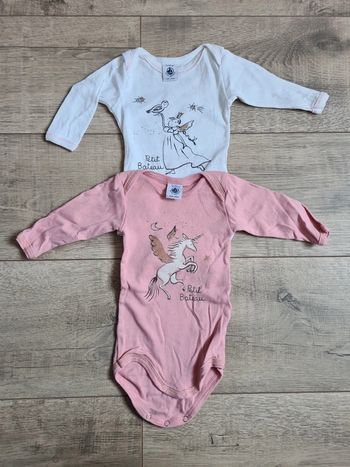 2 boddies petit bateau fille 3 mois