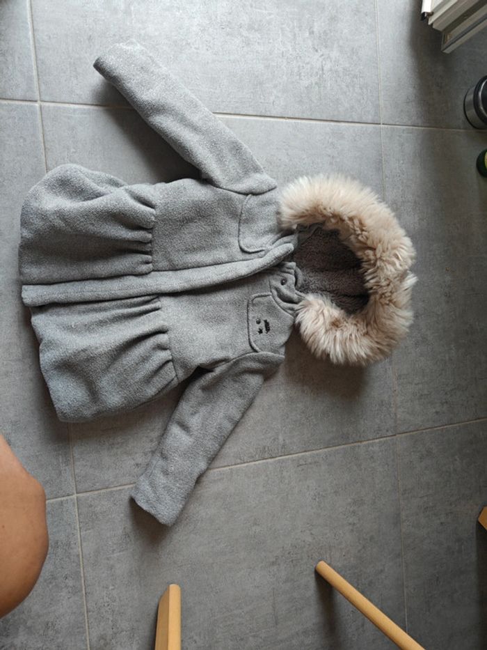 Manteau chaud gris à paillettes