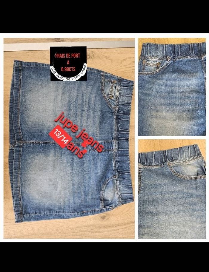 Jupe jeans délavé 13/14 ans fille