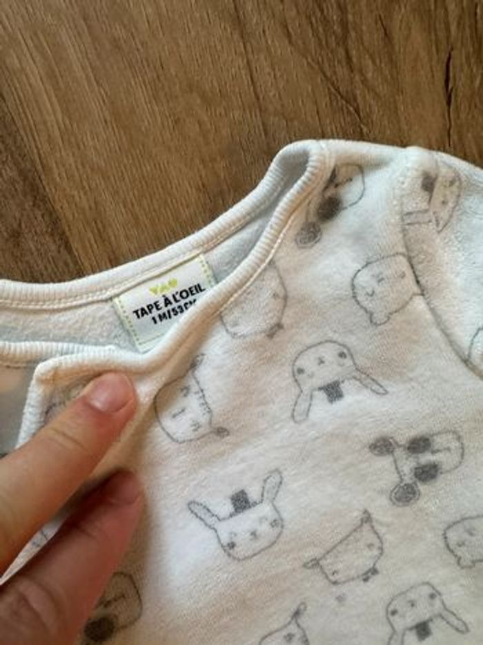 Lot de 4 pyjamas grenouillère bébé 1 mois très bon état Gemo Tape à l’œil - photo numéro 5