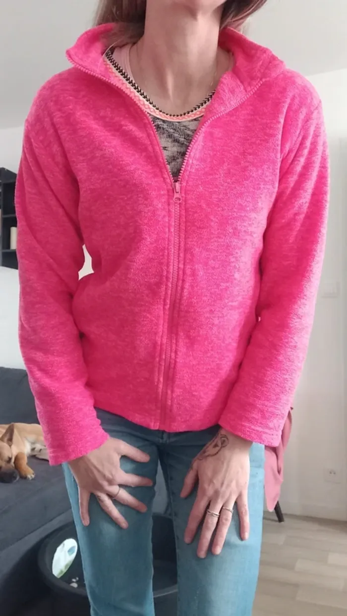 Gilet polaire rose fluo S /M - photo numéro 6
