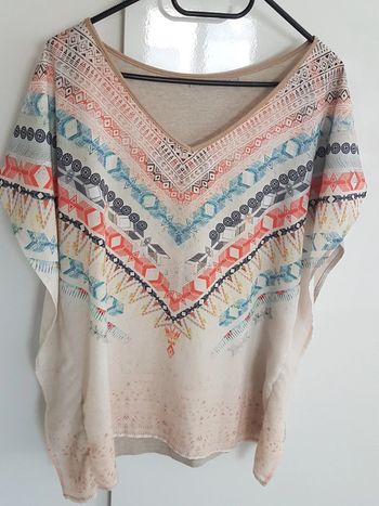 Superbe haut Tunqiue effet chauve souris manche courtes T42-44