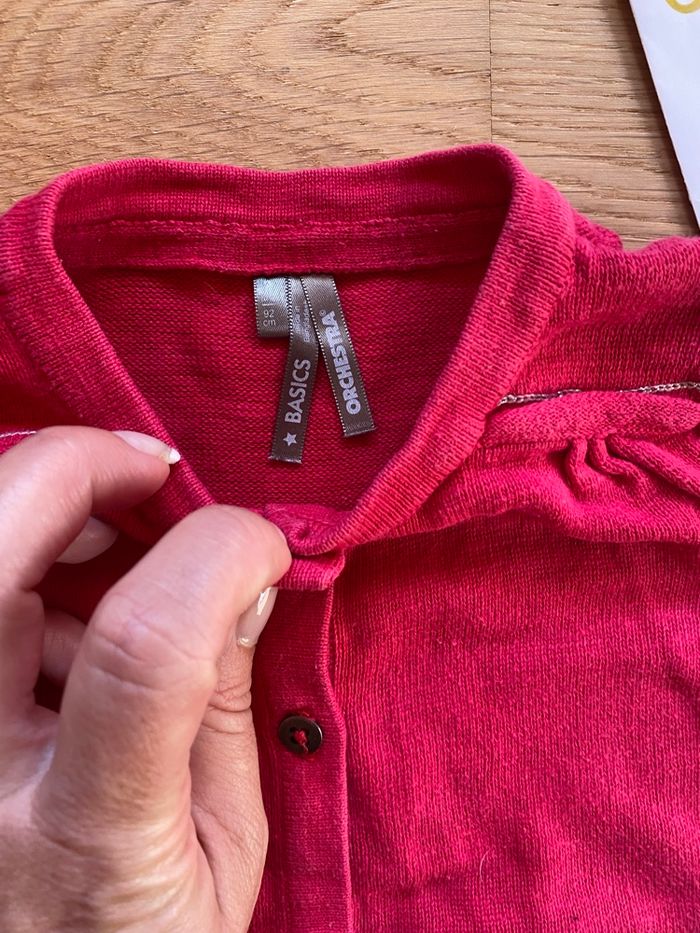 Gilet à boutons fuchsia – Orchestra – 24 mois - photo numéro 4