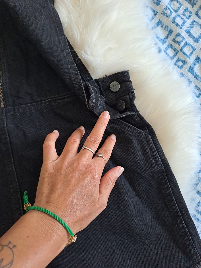 Salopette short en jean noir 36 - photo numéro 3