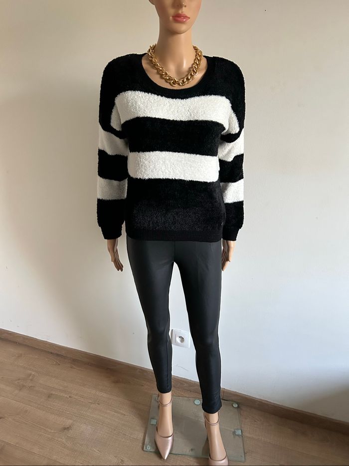 Pull tout doux noir et blanc Morgan taille S jamais porté - photo numéro 3