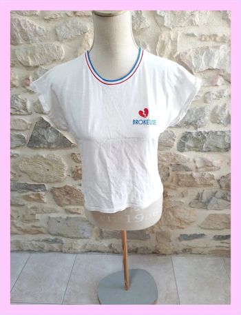 T-shirt Kiabi avec col tricolore XS-14 ans (152-158 cm)