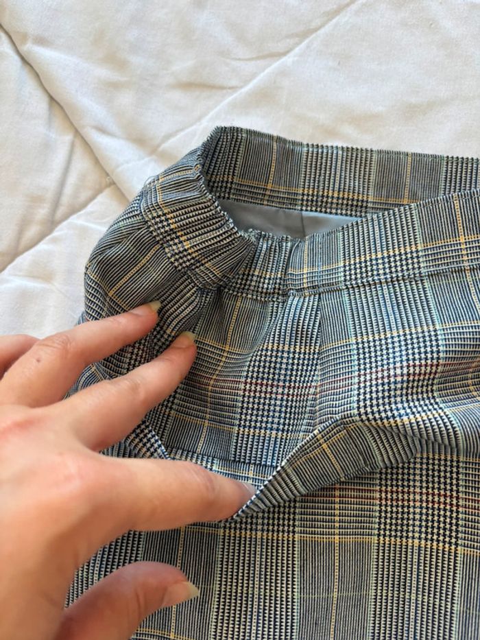 Jupe tailleur Weinberg Paris vintage 90s gris noir prince de galles carreaux taille XL/42 - photo numéro 4