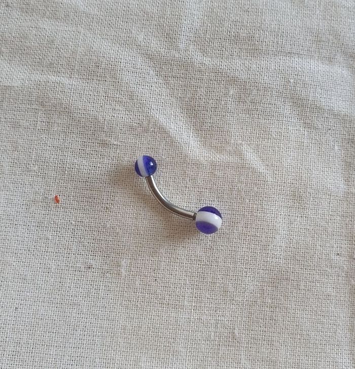 Piercing Nombril neuf bleu et blanc
