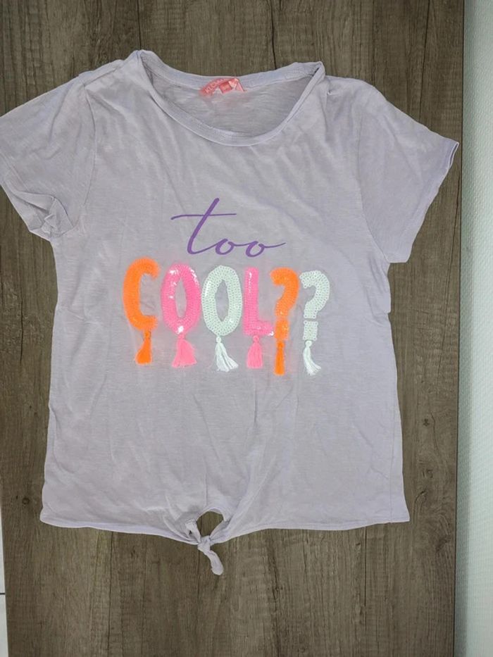 T shirt lilas 9/10 ans Kloane girl " too cool"