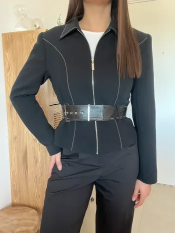 Veste de blazer noire vintage Manigance Paris